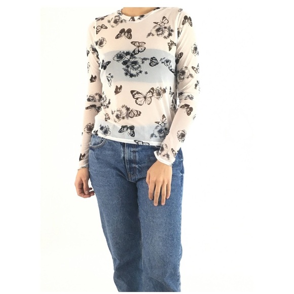 Floral Butterfly Print Women's Top - Picture 1 of 5
